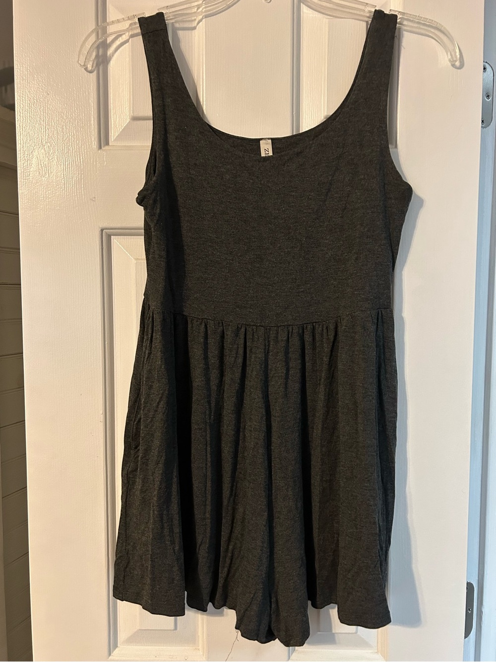Zenana Charcoal Sleeveless Knit Romper